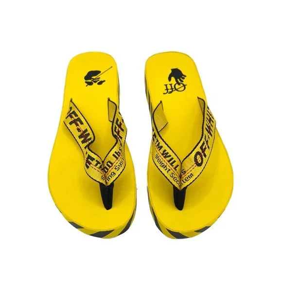 Off-White Industrial Strap Logo Flip Flops Sz EU 42 US 9 Off-White Off White Industrial Belt Slides (Brand New) | Grailed main image 2